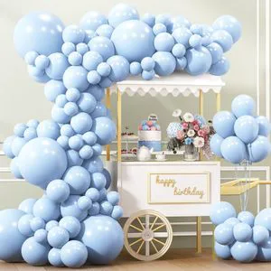 Party Balloons 150pcs Pastel Blue 18 12 10 5 Inch Latex Balloon for Birthday Wedding Baby Shower Party Grad Anniversary Supplies
