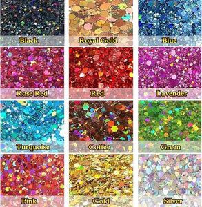 Wholesale Metallic Glitter Sequins Rich Color DIY Mix with Glitter Gel Beauty Party Supplies