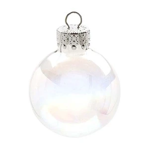 8cm Iridescent Glass Christmas Balls 100pcs Wholesale Rainbow Color Tree Decorations for Party Home