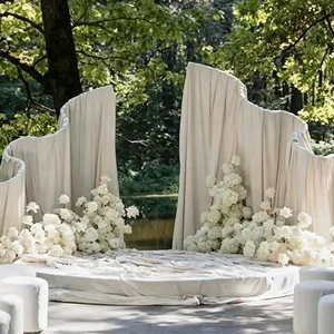 Factory Wedding Arch Background Frame Galvanized Iron Retractable Wedding Party Stage Decoration Model Arch