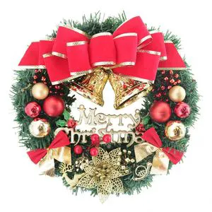 12 Inch Red Artificial Flower Christmas Wreath for Front Door Indoor/Outdoor Use with Custom Logo