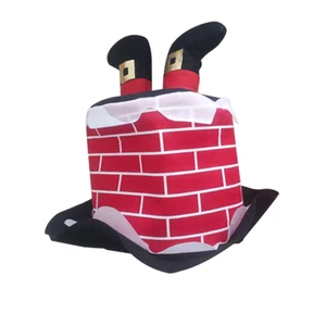 Santa Claus Legs Tree Elf Novelty Funny Christmas Hat For Adults