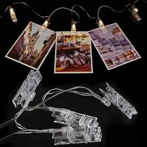 Copper Fairy Star Powered Photo Clip Commercial IP44 LED String Lights Warm White Multicolor Valentine Christmas Wedding Party
