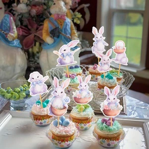 Wholesale Easter Rabbit Cake Decorations, Paper Rabbit Cake Decorations