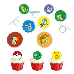 Birthday Party Cake Decoration Ring Toys Creative DIY Manual Cartoon Stickers Animated Cartoon Series Can Be Customized Design