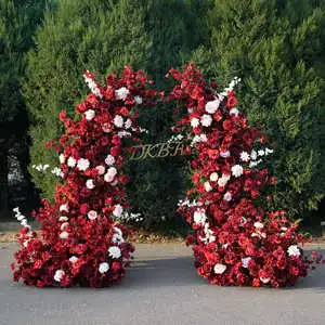Wholesale Artificial Rose Flower Horn Arch Backdrop Horn Arch with Flowers Horn Flower Arch for Wedding Decoration