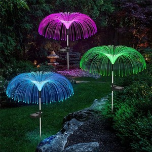 Solar Christmas Lights Outdoor Waterproof Fiber Optic Jellyfish Led Lights Plug-in Lawn Garden Festival Wedding Party Decoration