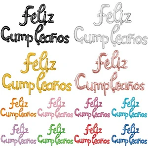 Feliz Cumpleanos Globo Spanish Happy Birthday Set Foil Balloons Wholesale Aluminum Film Mylar Cartoon Ballons Birthday Party