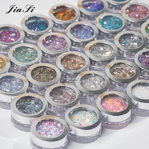 Hot Sale 36 Colors Mix Size Laser Shining Holographic Nail Glitter Sequins Powder