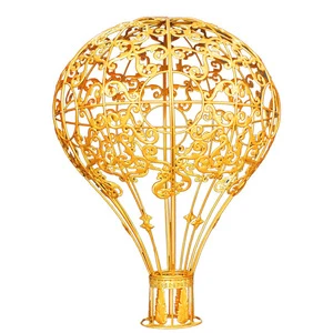 Wholesale Wedding Ceiling Props Hot Air Balloon Gold White Metal Christmas Wedding Ceiling Hanging Decorations