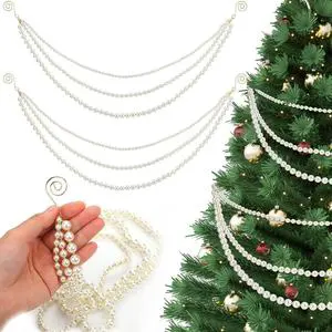 Best-selling Pearl Christmas Tree Ornaments Metal Pendants Beaded Garlands Wholesale Festive Window Displays Model 2025122301