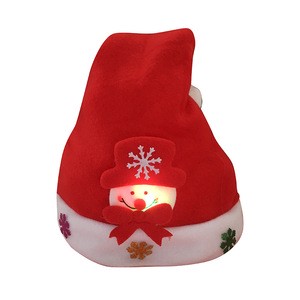 LED Christmas Hats Light Santa Claus Hat Snowman Elk Xmas Hat for Adult Kids New Year Festive Holiday Party Supplies