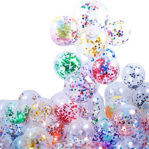 10-Inch Transparent Bright Latex Confetti Balloons Single Children's Birthday Party Decorations Colored Aluminum Foil Packaged