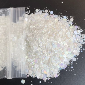 Vip Glitter Sequins Bulk Chunky Mix White Holographic Glitter for Resin Crafts Tumbler Party Decorations