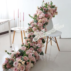 Customized Artificial Wedding Arch and Road Guide Flower Decor for Valentine's Day Celebration