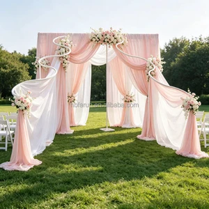 S Curved Metal Wedding Arch Frame Floral Draping Stand Custom Backdrop Support Stand for Wedding Banquet Party Decor Factory