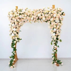 Hot Sale Hanging Flower Row Champagne Wedding Arch Set Stage Backdrop Decoration