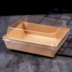 Baking West Cake Paper Plastic Packaging Box Pancake Box square Wood Bronzing Cake Box PET Cover