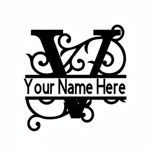 Personalised Monogram Letter V Wedding Wall Decor Customisable Initial Design for Home Decor