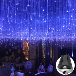 Sparkle Fiber Optic Light Wedding Decor Lighting 7-colors 75w RGB LED Chandelier Lamp Remote/Sound Control Lightweight 2m Fibers