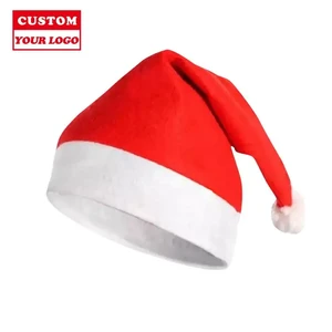 Christmas Decoration 2023 Winter Santa Hat Manufacturer High Quality Festival Party Decoration Velvet Hats Custom Winter Hats