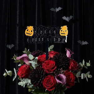 Halloween Decorations Acrylic Halloween Cartoon Cake Toppers Cake and Bouquet Decorations Bride and Groom Wedding Cake Toppers
