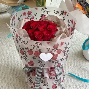 New Design Hot Sell Love Pretty Valentines' Day Paper Transparent Colorful Flower Wrapping Paper