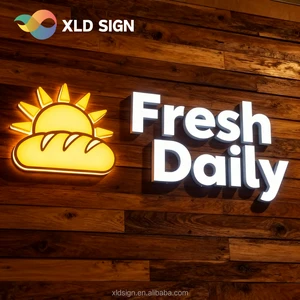 Luxury 3D Acrylic Facelit Sign Letter logo Led Illuminated Sign Board Custom Led Sign for Company Business