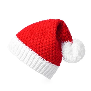 DLL388 Personalized Red Winter Christmas Beanie New Year Santa Claus Knitted Hat Knitting Wool Beanies
