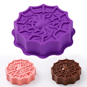 SILIKOLOVE Custom Large Size Spider Design Baking Tools Mold For Halloween LFGB Platinum BPA Free Silicone Cake Moulds