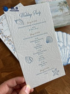 Personalized Design Factory Strength Luxury Blind Embossed Cotton Paper Marriage Invites For Bespoke Wedding Stationery