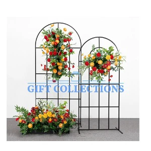 Set of 2 Wedding Arches for Ceremony Mesh Arch Backdrop Stand Iron Wedding Event Party Props Flowers Decoration
