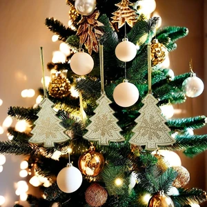 White and Gold 8 cm Christmas Ball & Tree Ornaments Festive Hanging Tree Decoration for the Season