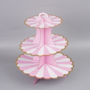 Customizable SYH1360 Three-Layer Cake Stand for Birthday Events Square Paper Disposable Decorations in Custom Colors
