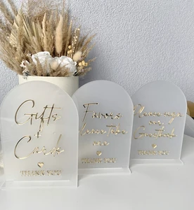 Custom for Modern Acrylic Sign Stand for Weddings Events Pre-Assembled Freestanding Indoor Display Welcome Signs Seating