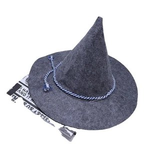 Halloween Witch Hat and Christmas Hats Gray Polyester Felt Customizable Size Accept Customized Logo Party Decorations