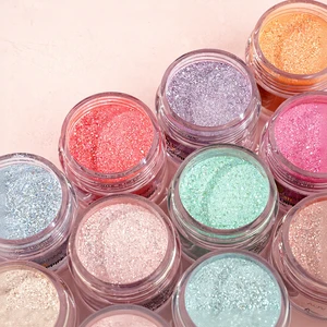 ISAY BEAUTY High-Pigment Acrylic Nail Dip Powder Multi Color Shiny Glitter Dipping Powder With Custom Logo For Nail Art