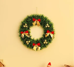 2025 New Style Christmas Wreath 30cm for Holiday Door Decoration with Simulated Pine Branches, Simple & Warm Design