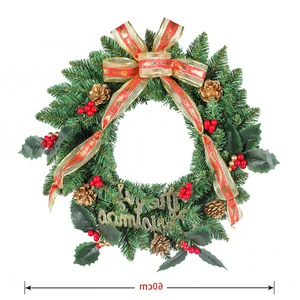 60cm New Christmas Wreath WT27 Vine Circle Door Hanging Decoration