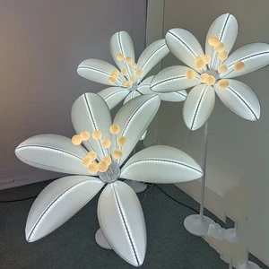 Modern White Lily Wedding Lamp LED Light for Party Stage Road Lead Little Fresh Flower Background Decoration