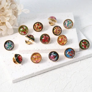 Resin Dried Flower Brooch Handmade Real Pressed Floral Lapel Pin Minimalist Elegant Corsage For Clothes Decoration Women Jewelry