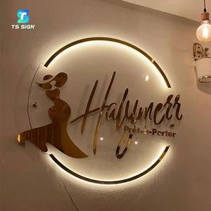 Customized LED Backlit Acrylic Business Logo Sign 3D Illuminated Barber Beauty Salon Signage for Indoor/Outdoor Use Car Company