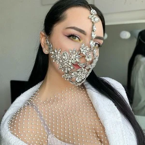 Novel and Popular Rhinestone Mask for Halloween and Festivals Inspired