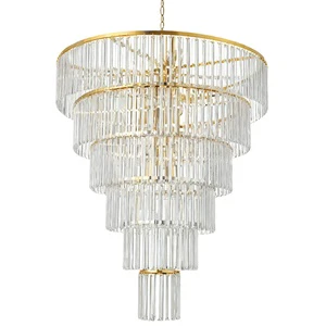 Luxury Iron & Acrylic Bead Wedding Ceiling Chandelier Lights Gold/Silver for Event Decorations