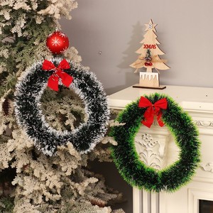 Christmas Wreath Custom Red Bow Plastic Strip Decorative Green Edge White Edge Encryption Source Wholesale