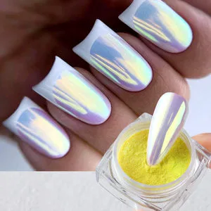 Chrome Nail Powder Holographic Iridescent Mirror Pigment Moonlight Pearl Chameleon Nail Art Glitter Dust