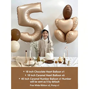Internet-famous Cream-colored Digital Balloons for Girls Boys Children's Birthday Parties Instagram Decorations Scene Setups