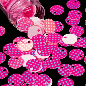 High Quality Bright Magenta Polka Dot Round Sequins GRS & OEKO Sequins for Craft, Wedding & Party Decoration, Bulk Supply