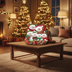 High Quality Classic Machine-Made Christmas Blessings To The Snowman Family Resin Celebrations Pendants Gifts and Decorations