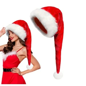 Super Long Christmas Hat Plush Striped Style Christmas Party Gift Decoration Hats